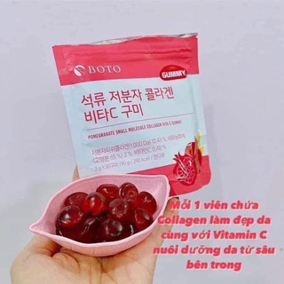 Kẹo Collagen Lựu Boto - Kẹo Dẻo Gummy Collagen Vitamin C Hàn Quốc