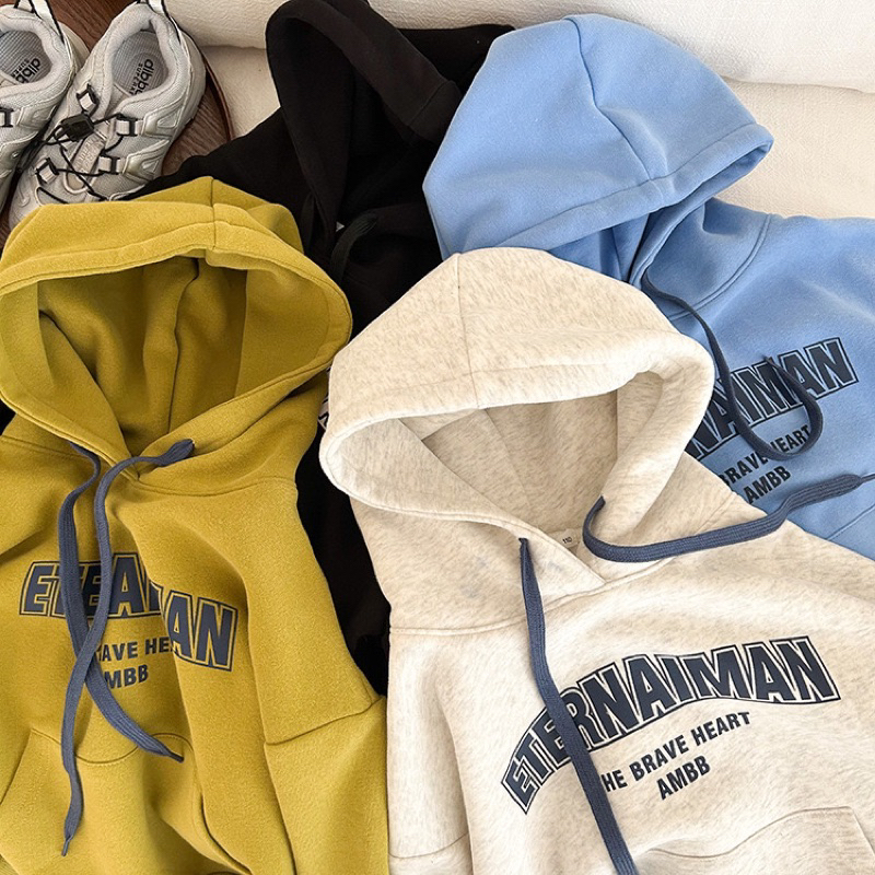 Áo hoodie cho bé trai bé gái size 12-35kg, hàng hãng AMBB cao cấp, áo hoodie nỉ lót lông nhẹ mùa thu đông cho bé