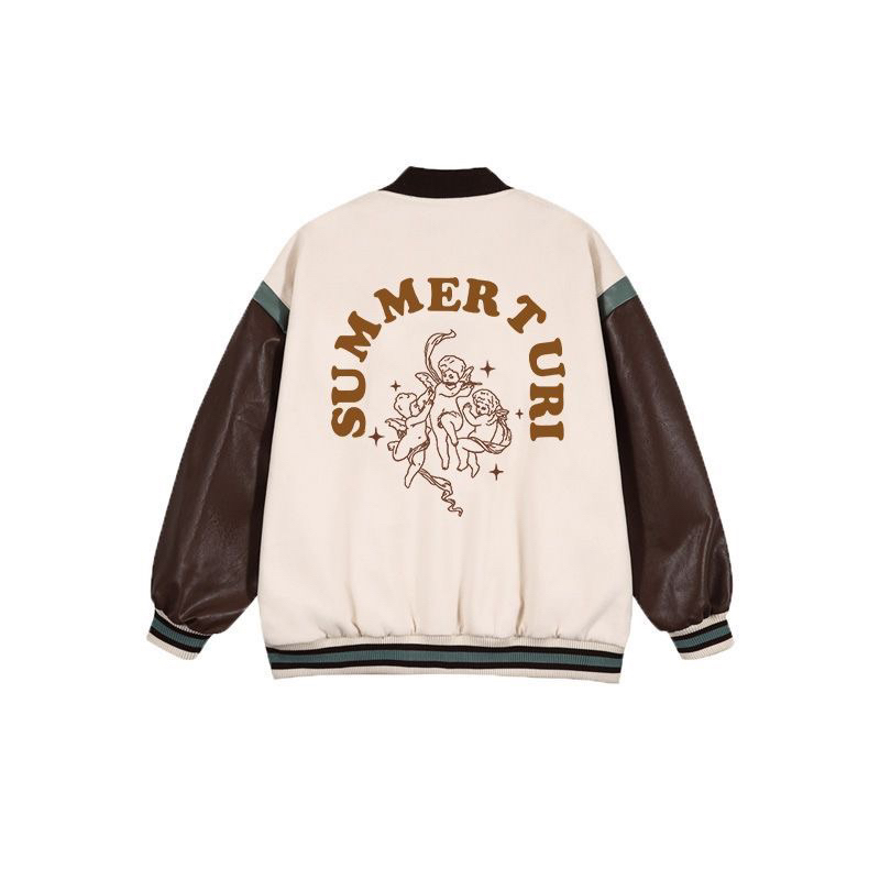 ÁO ĐÔI BOMBER VST DẠ TAY DA CHỮ THÊU HÀNG QUẢNG CHÂU LOẠI 1