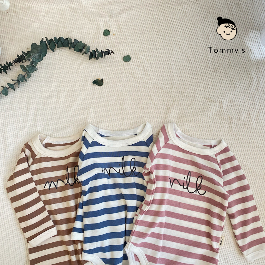 Bộ bodysuit Body chip dài tay bé trai bé gái MILK tông màu Hàn Quốc 0-24 thángTOMMY HOUSE