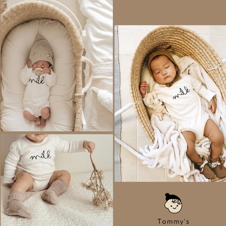 Bộ bodysuit Body chip dài tay bé trai bé gái MILK tông màu Hàn Quốc 0-24 thángTOMMY HOUSE