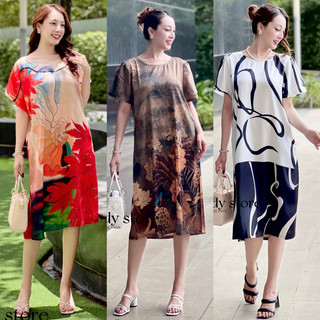 Đầm trung niên lụa ngọc trai cao cấp mịn mát cao cấp