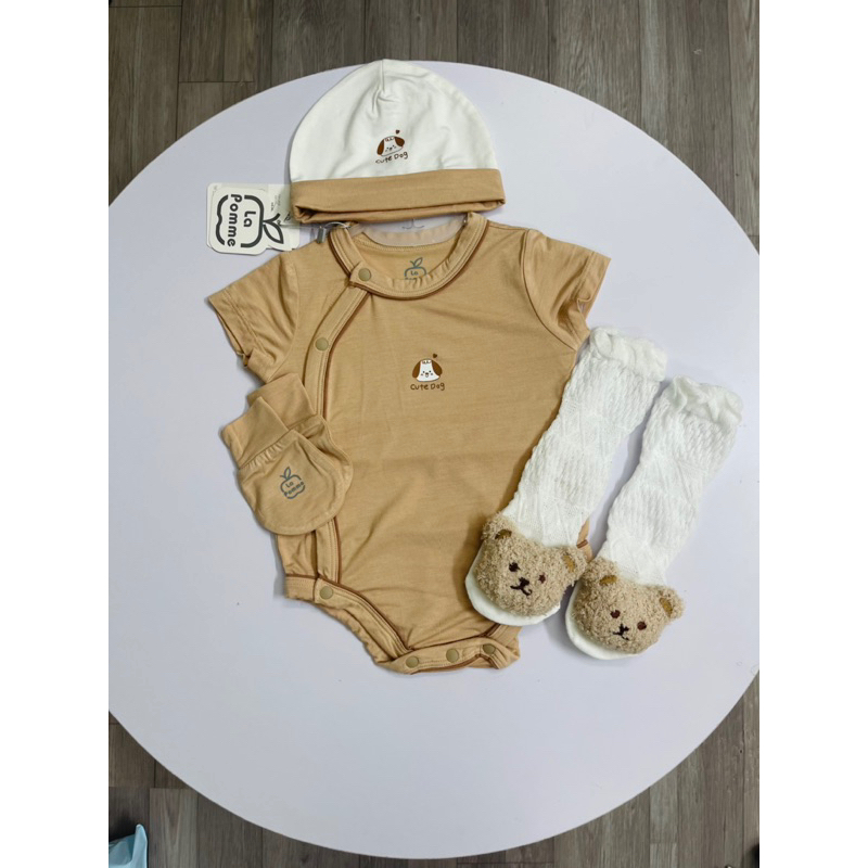 Body chip cộc tay la pomme cho bé sơ sinh 2023