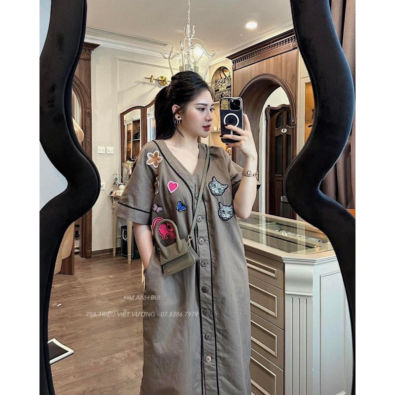 Váy Xuông Basic Tay Hến Có Mũ Kim Anh Bùi