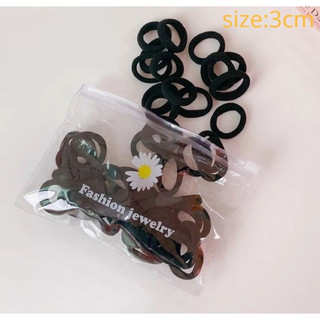 Set 10 chiếc dây buộc tóc màu đen đơn giản (loại co giãn tốt)