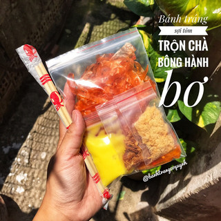 Bánh tráng sợi tôm trộn chà bông/khô bò hành bơ