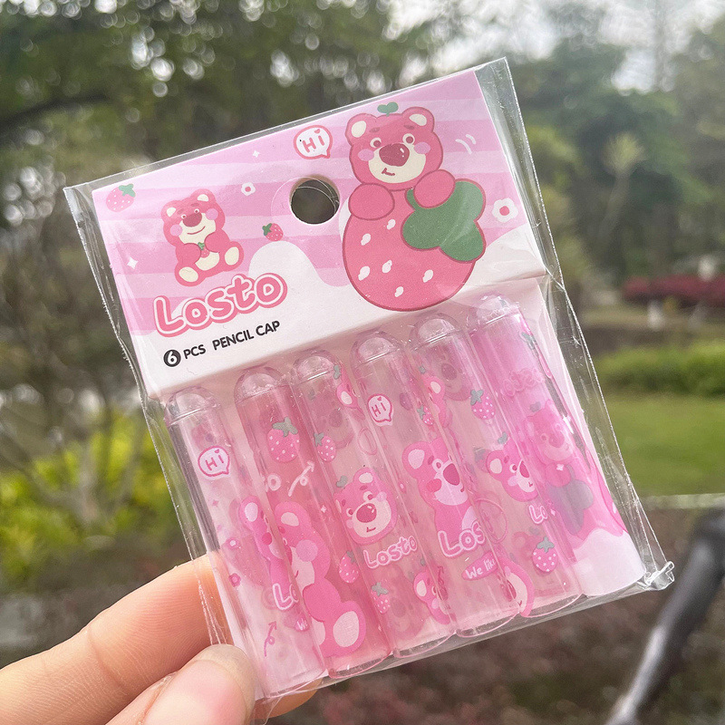 Set 6 cái nắp đậy bút chì mẫu hoạt hình dễ thương cute TooYoo BK00250