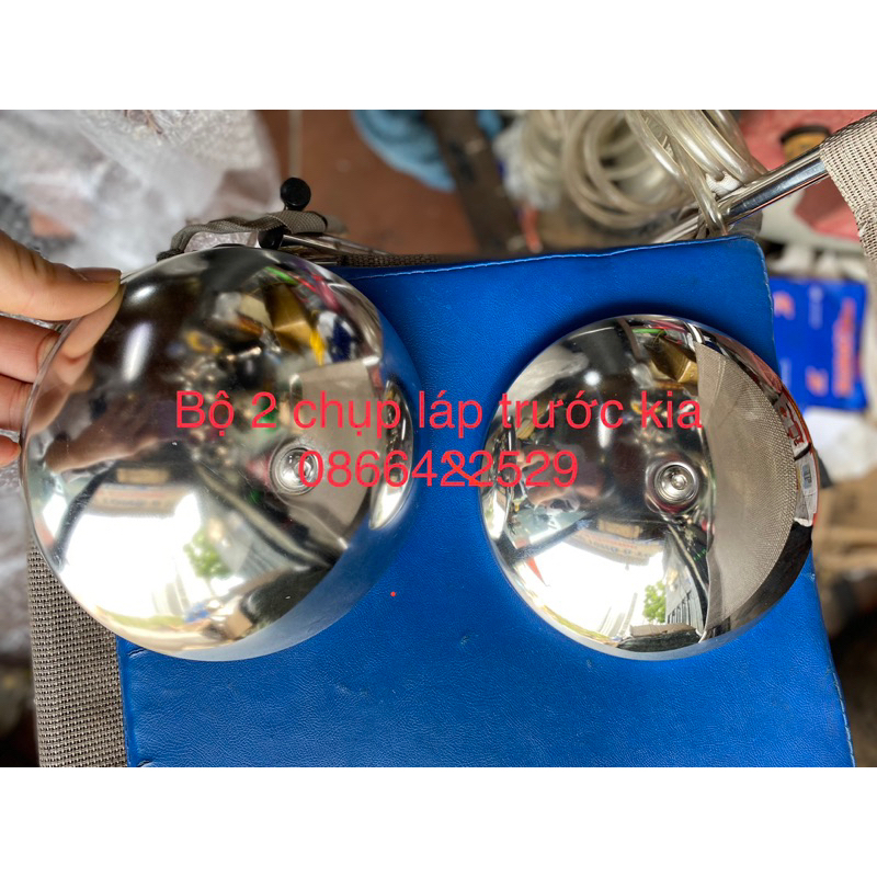 Bộ chụp láp 4 bánh kia k200,k250, k165,k140,k3000, kia1t4 inox 304 dày bóng kèm chân bắt