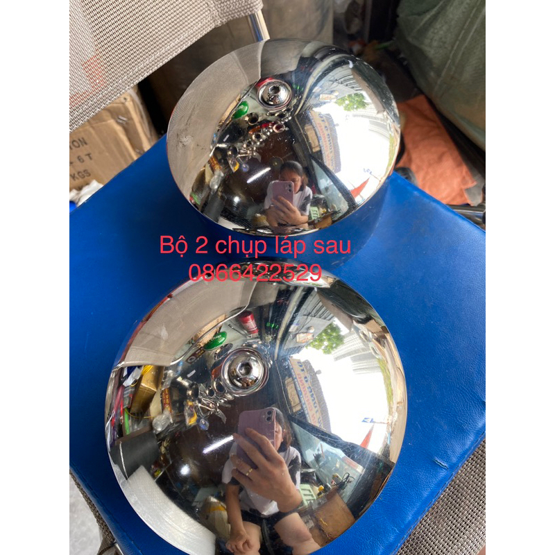 Bộ chụp láp 4 bánh kia k200,k250, k165,k140,k3000, kia1t4 inox 304 dày bóng kèm chân bắt