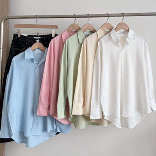 Áo sơ mi nữ dài tay form rộng chất thô mềm ulzzang kiểu hàn basic