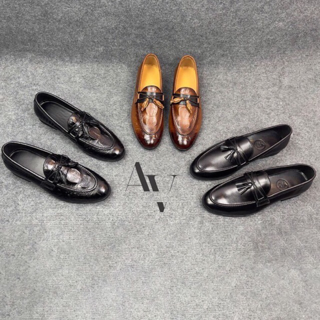 Giầy da nam công sở chuông chơn và in da cá xấu da thật 100% mẫu giầy hiện đang hot nhất 2023!