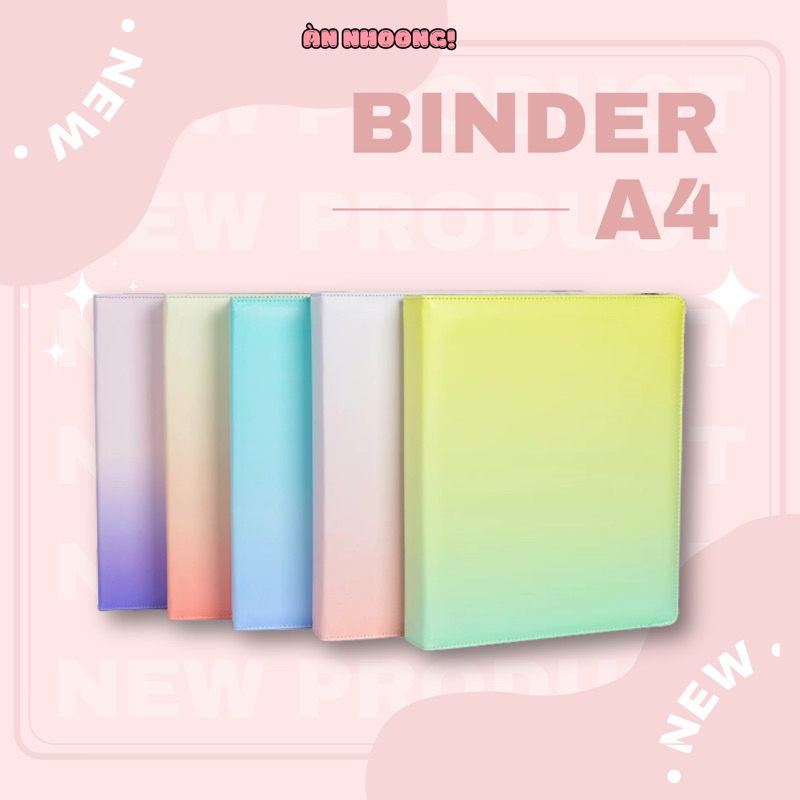 Binder Sổ A4 3 còng đựng ảnh thẻ sưu tầm màu Ombre