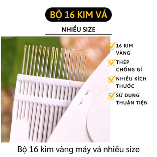 Bộ 16 cây kim đầu vàng may thêu vá tiện dụng