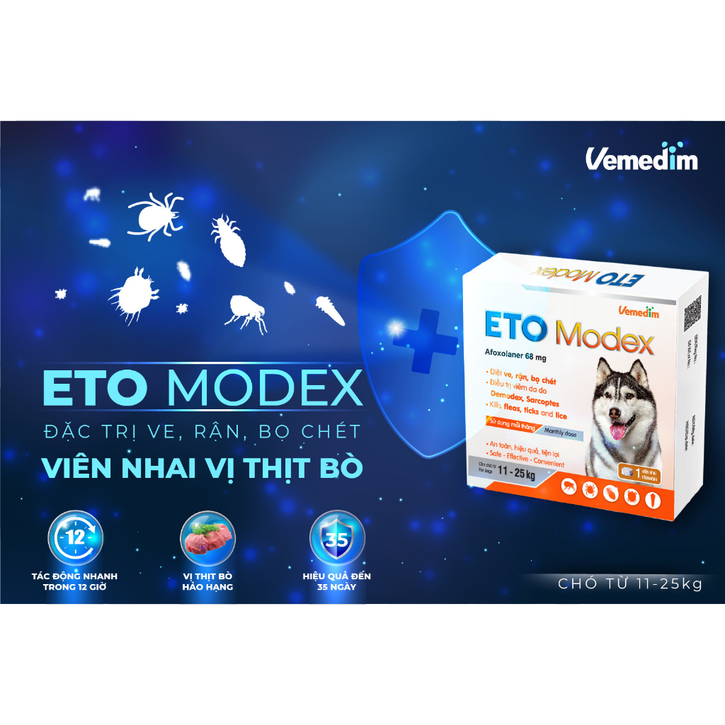 Kẹo, viên nhai loại bỏ ve rận bọ chét chó