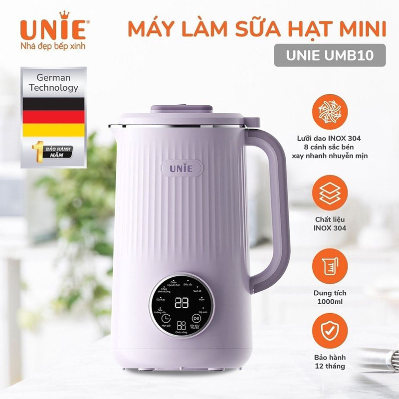 Máy làm sữa hạt UNIE UMB10 Dung tích 1000ml