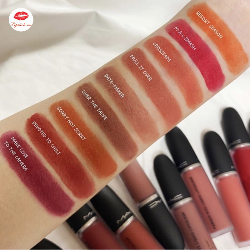 Son kem Mac Powderkiss Liquid Lipcolour màu 991- 998 - 989 - 982