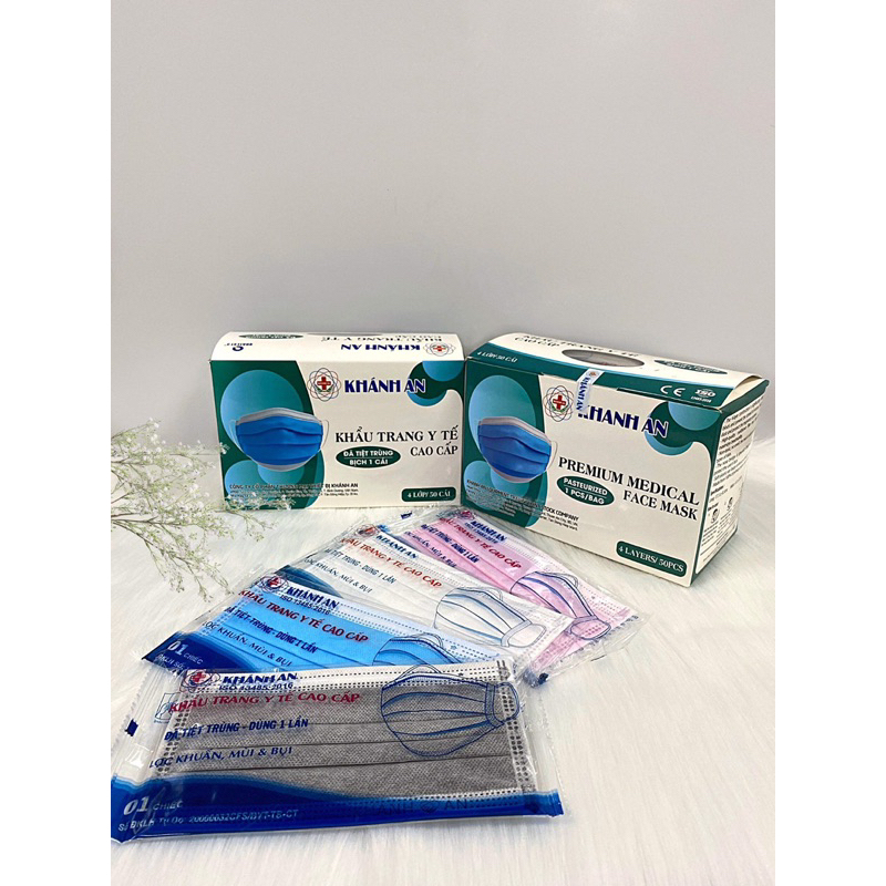 KHẨU TRANG Y TẾ CAO CẤP KHÁNH AN 4 LỚP (Loại bịch 1 cái)