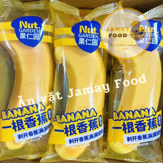 [1 bánh] Bánh bông lan trái chuối lột vỏ thơm béo siêu hot | Ăn vặt Jamay Food