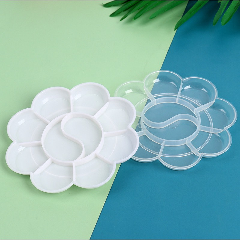 Đĩa pha màu hoa mai đồ thủ công mỹ thuật