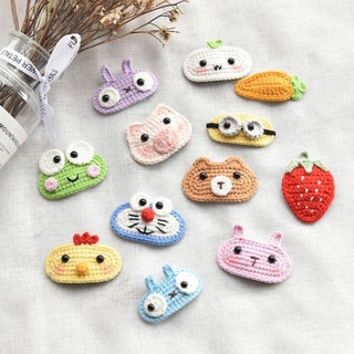 Kẹp tóc len handmade thỏ hồng