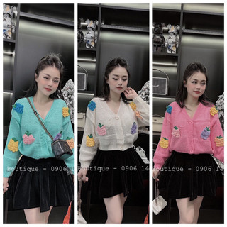 Áo khoác cadigan len quả dứa