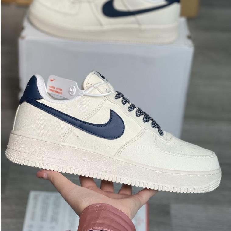 Giày _Nike Air Force 1 Vải Canvas Navy Bản S.Cấp , Giày Thể Thao Sneaker AF1 Canvas Vệt Tím Than Đế Air Full Box - Bill