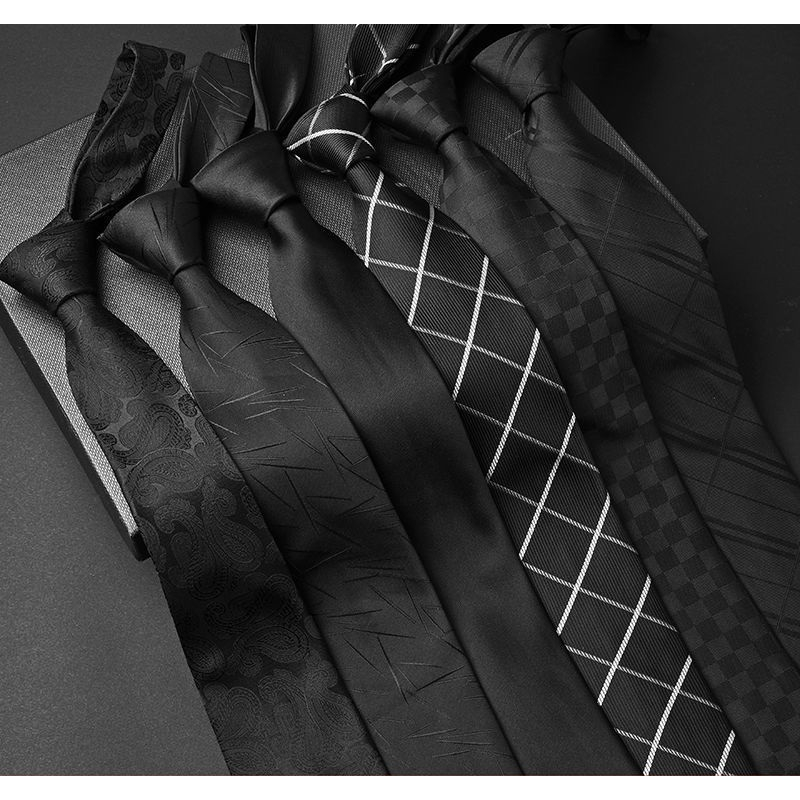 Cavat Nam bản nhỏ 6cm màu đen thời trang phong cách Hàn Quốc, Cravat chú rể, dự tiệc,cà vạt cồng sở, chụp ảnh