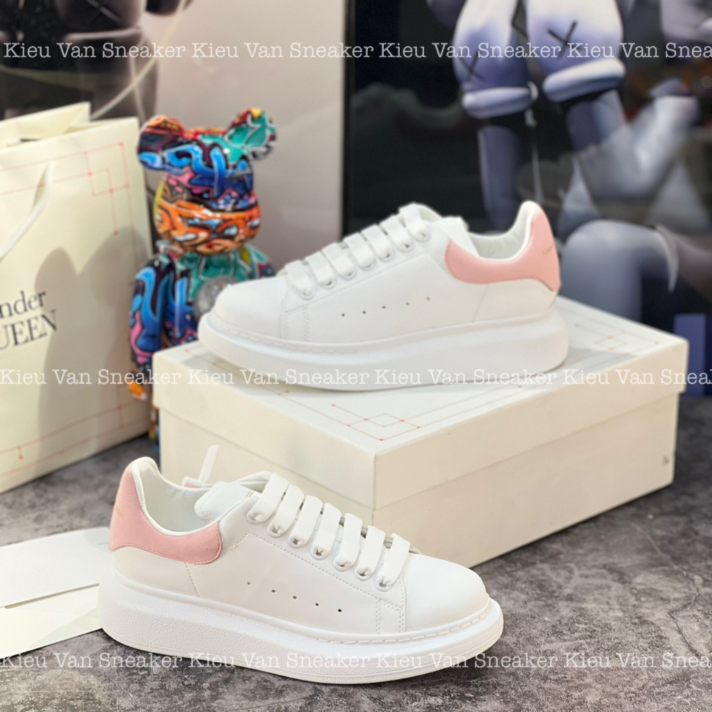 Giày alexander mcqueen nam, nữ gót HỒNG bản chuẩn 11. Hộp cứng + túi xách+ giấy gói bill Cao Cấp