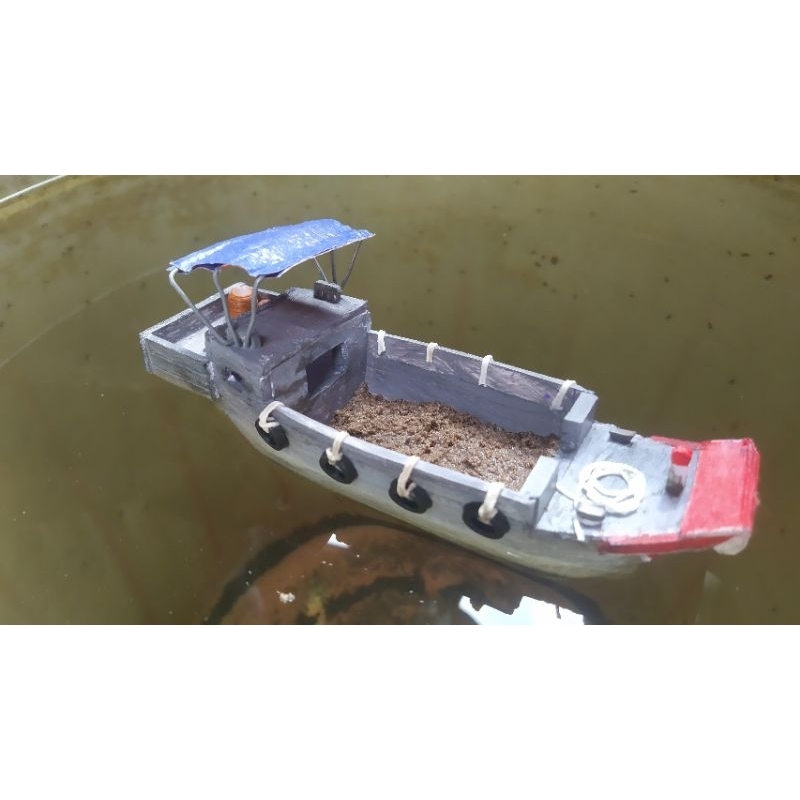 Mô Hình Nổi - Ghe Chở Cát - Chở Lúa - Chở Đủ Thứ