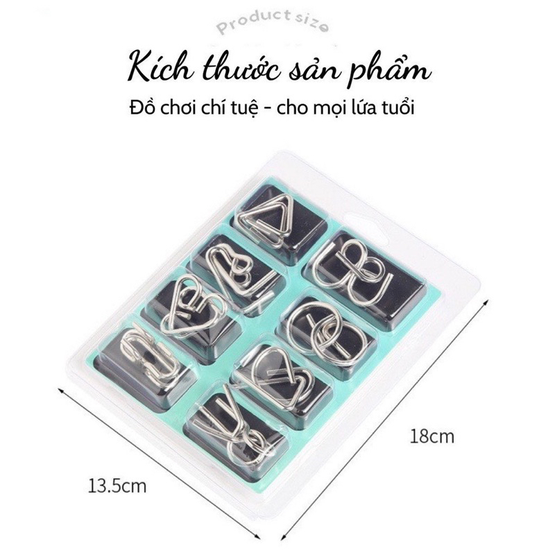 Đồ chơi trí tuệ Nhật Bản tháo lắp vòng sắt thông minh, trò chơi gỡ rối mở khoá thử thách tư duy