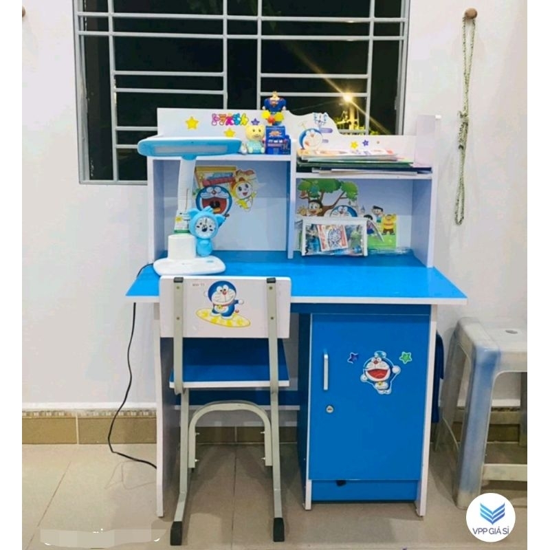 BỘ BÀN GHẾ GỖ HỌC SINH KÈM KỆ SÁCH