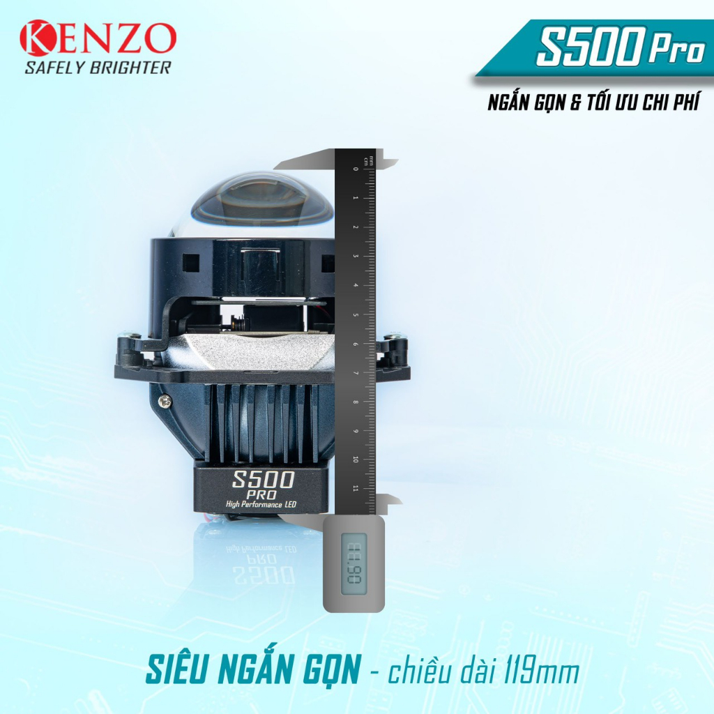 Bi-led Kenzo S500 & S500 PRO - gương cầu led xe ô tô xe máy biled oto Xlight GTR Redpro Red pro magic titan black pro