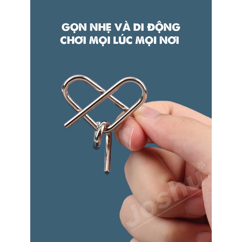 Đồ chơi trí tuệ Nhật Bản tháo lắp vòng sắt thông minh, trò chơi gỡ rối mở khoá thử thách tư duy