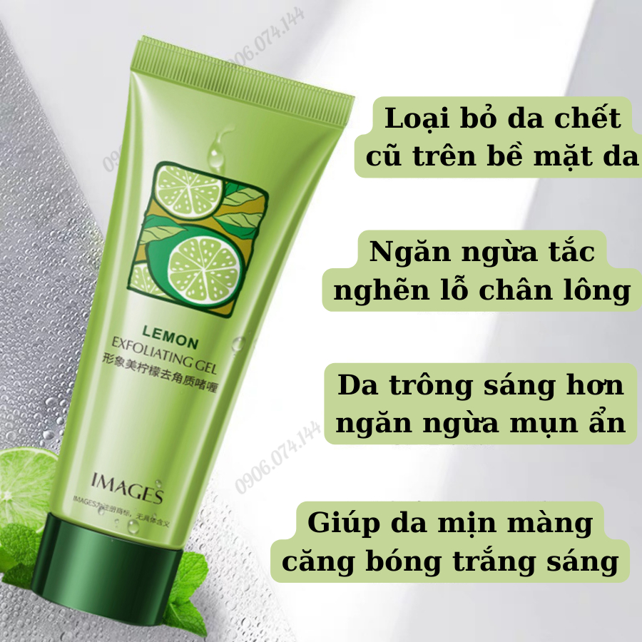 N80 Gel Tẩy Tế Bào Chết, Tẩy Da Chết Dành Cho Da Mặt Chiết Xuất Chanh Tươi 120gr