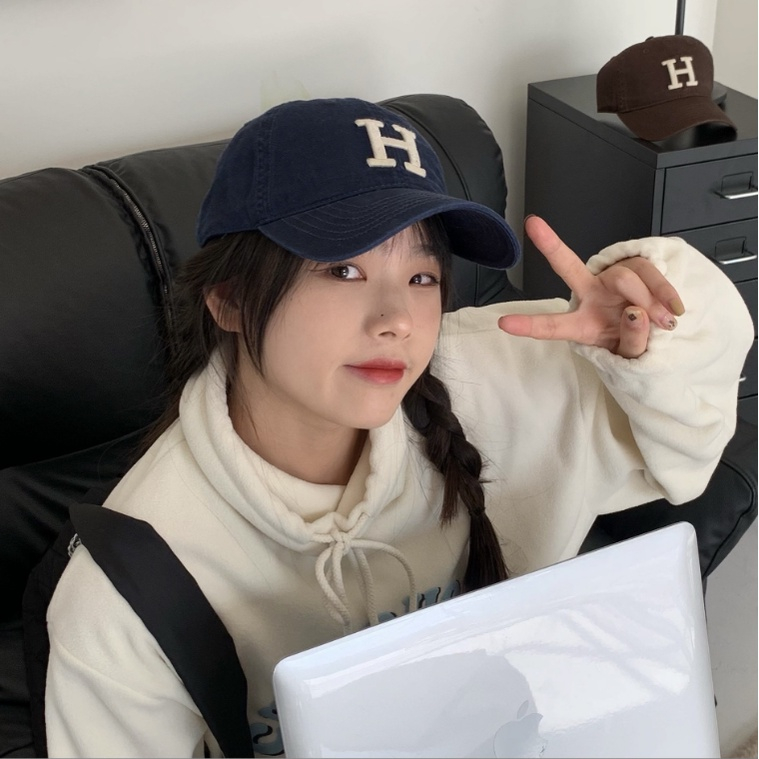 Nón mũ lưỡi trai thêu chữ H unisex nam/nữ, trẻ trung cá tính, hợp thời trang