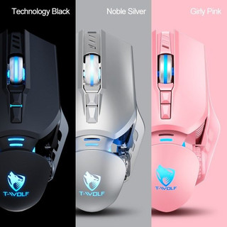 Chuột chơi game TWolf G530 kim loại, Chuột Gaming dây bện, 4 mức DPI 1200/2400/3200/6400