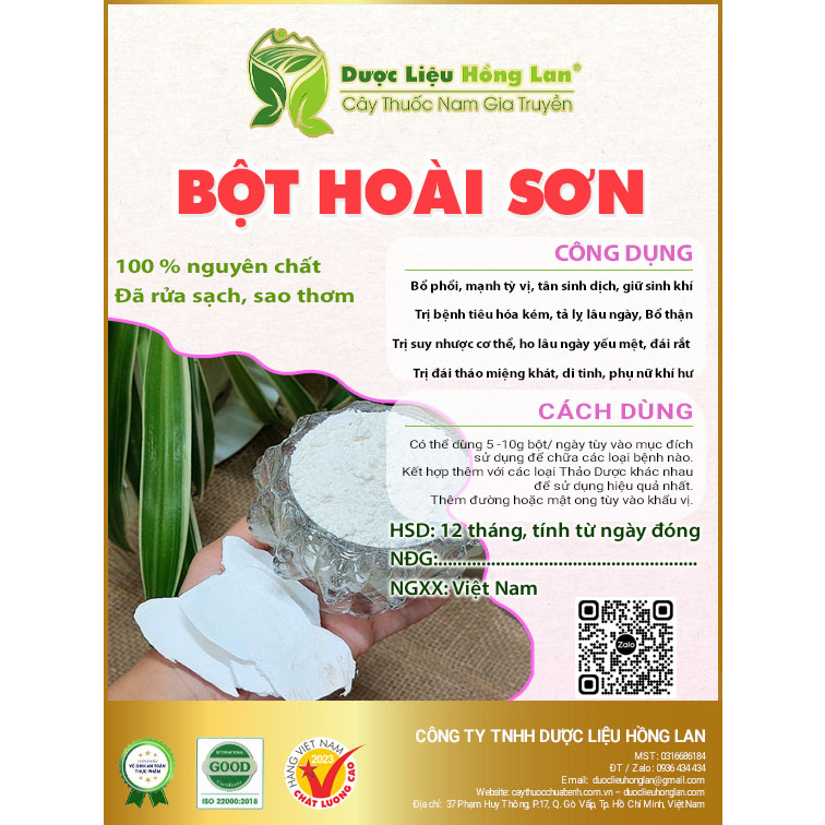 ✅ Bột Hoài Sơn (Bột Củ Mài) nguyên chất (không pha chộn tạp chất, đã rửa sạch và sao thơm, không chất bảo quản)