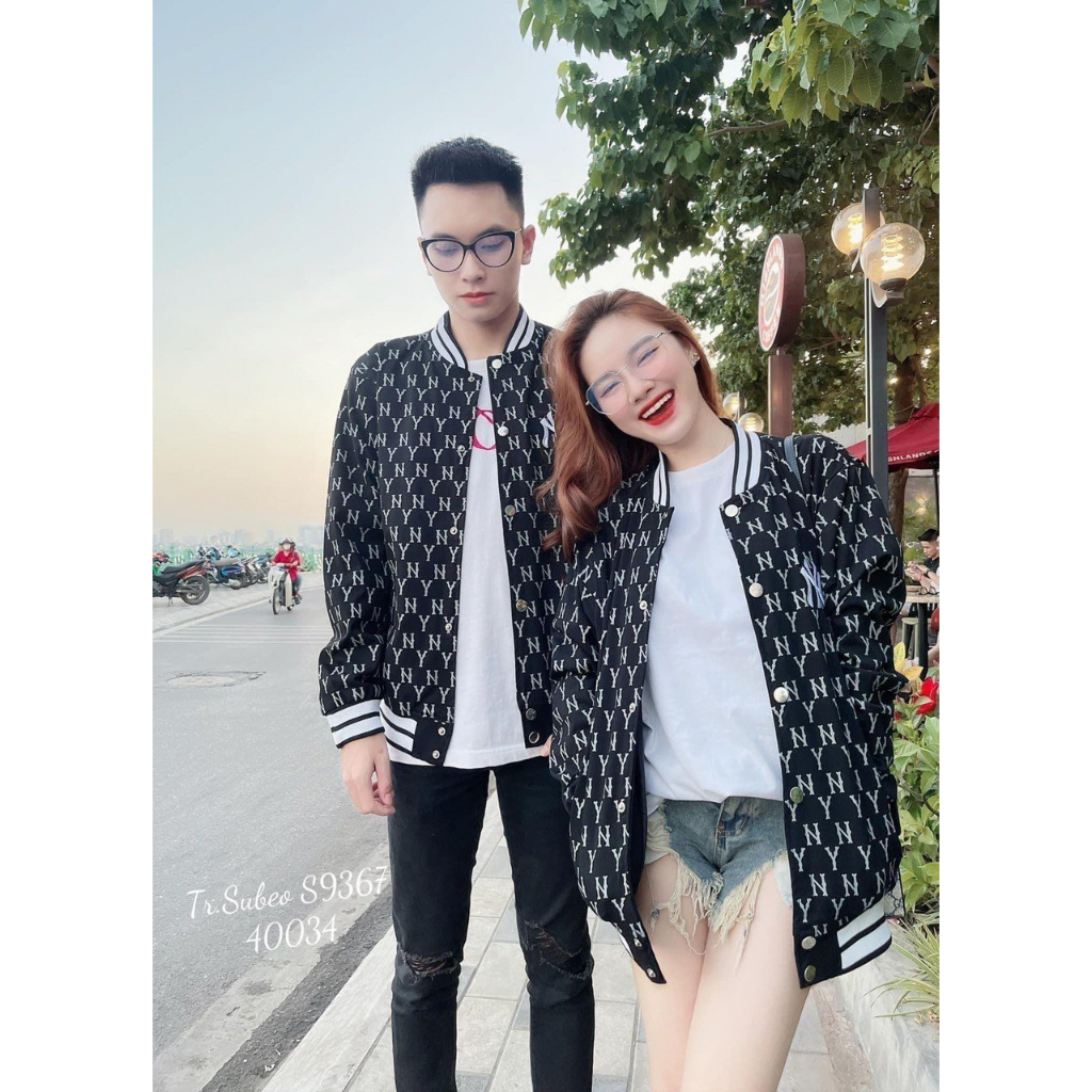 Áo khoác boomber in chữ N...Y kín toàn thân nam nữ mặc đẹp hết nấc LN60P thoitranghottrend