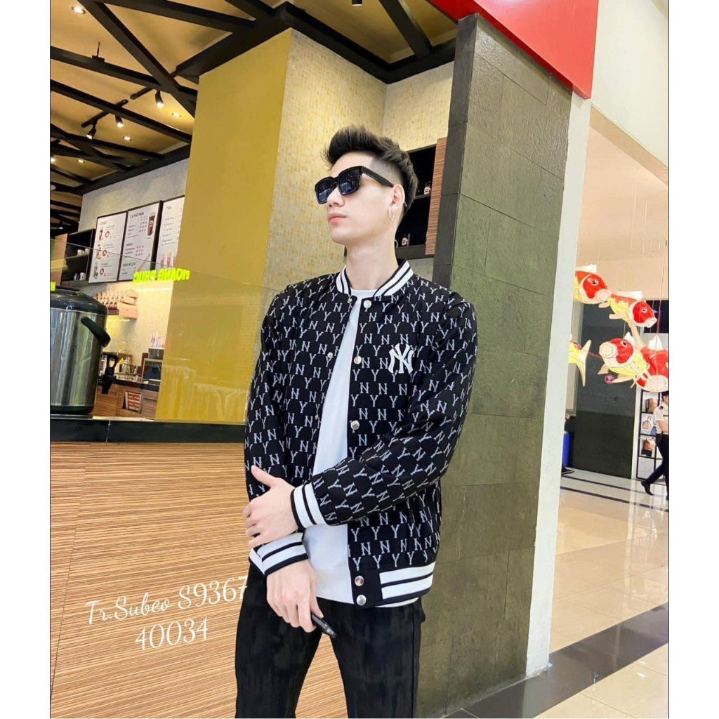 Áo khoác boomber in chữ N...Y kín toàn thân nam nữ mặc đẹp hết nấc LN60P thoitranghottrend