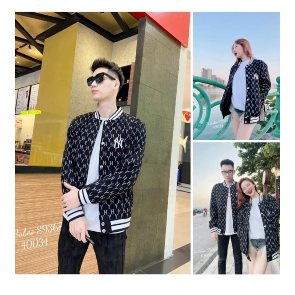 Áo khoác boomber in chữ N...Y kín toàn thân nam nữ mặc đẹp hết nấc LN60P thoitranghottrend