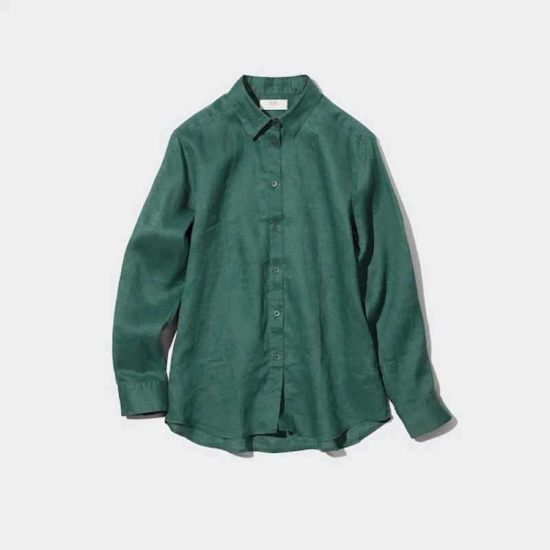 Áo sơ mi dài tay Linen Uni qlo