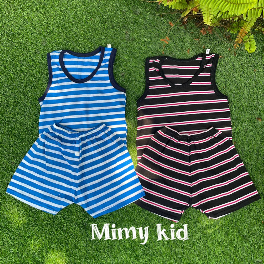 Quần áo bộ ba lỗ bé trai, bé gái cotton 6- 16kg