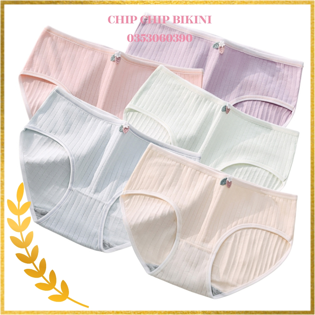 Combo 10 quần lót nữ CS020 dễ thương nhiều màu gân tăm họa tiết cặp đôi trái thông siêu cute siêu nữ tính dành cho bạn