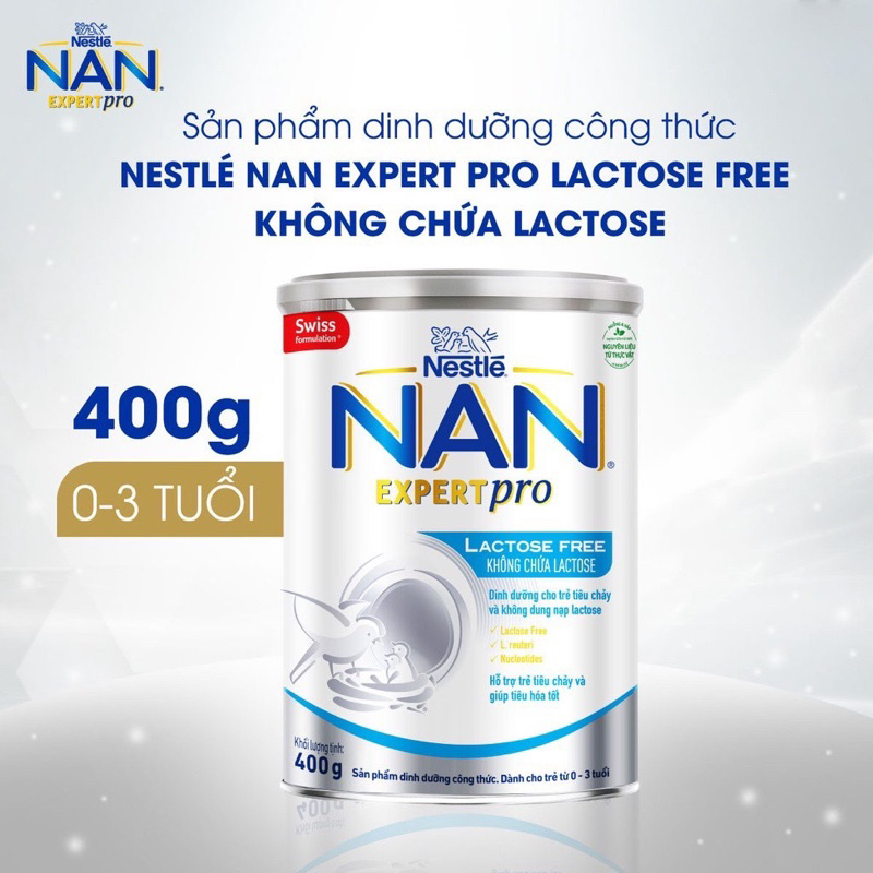 Sữa bột NAN EXPERT PRO LACTOSE FREE lon 400g