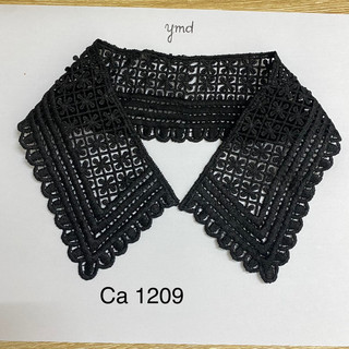 Cổ áo ren + lá cổ đức đen trắng