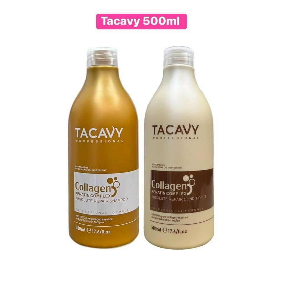 Cặp Dầu Gội Xả TACAVY 500ML | Giảm Gãy Rụng, Phục Hồi Tóc Hư Tổn, Khô Xơ | Hàng Chính Hãng