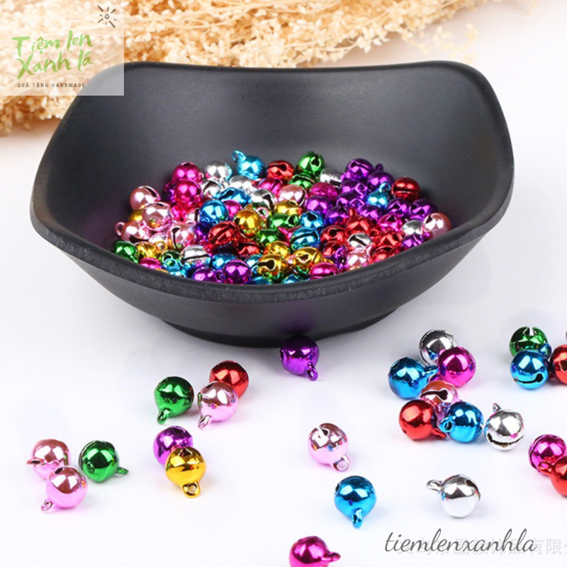 Set 10 chuông đồng mix màu làm phụ kiện handmade, chuông nhỏ thú cưng chó mèo