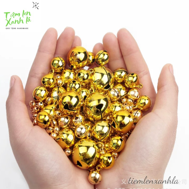 Set 10 chuông đồng vàng/ bạc làm đồ thủ công, phụ kiện chó mèo