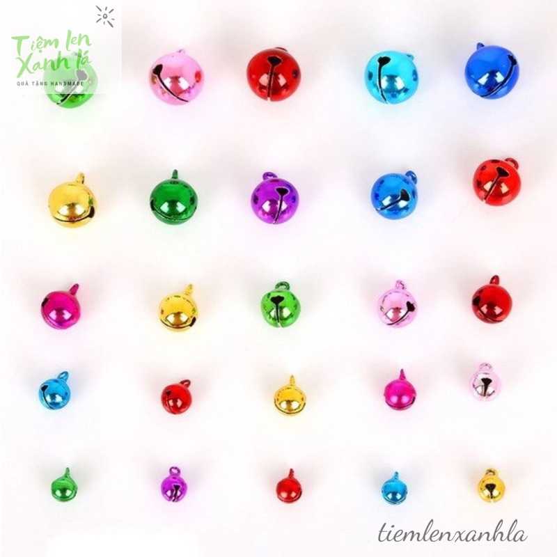 Set 10 chuông đồng mix màu làm phụ kiện handmade, chuông nhỏ thú cưng chó mèo