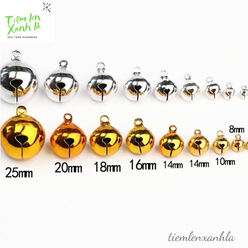 Set 10 chuông đồng vàng/ bạc làm đồ thủ công, phụ kiện chó mèo